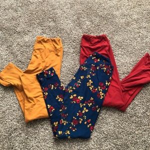 3 pair LuLaRoe one size leggings